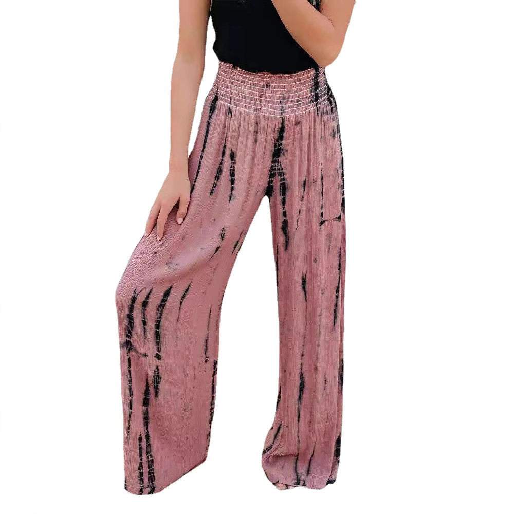 Elegant wide leg pants for women with a low waist and graphic print Chic and Style