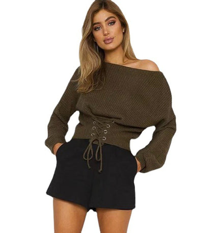 Pull en tricot pour femmes avec design à la mode à lacets Chic und Stil
