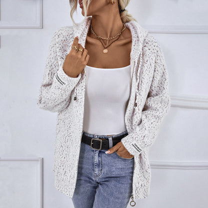 Femmes pull-over en tricot douillet avec col montant et fermeture éclair pratique Chic und Stil