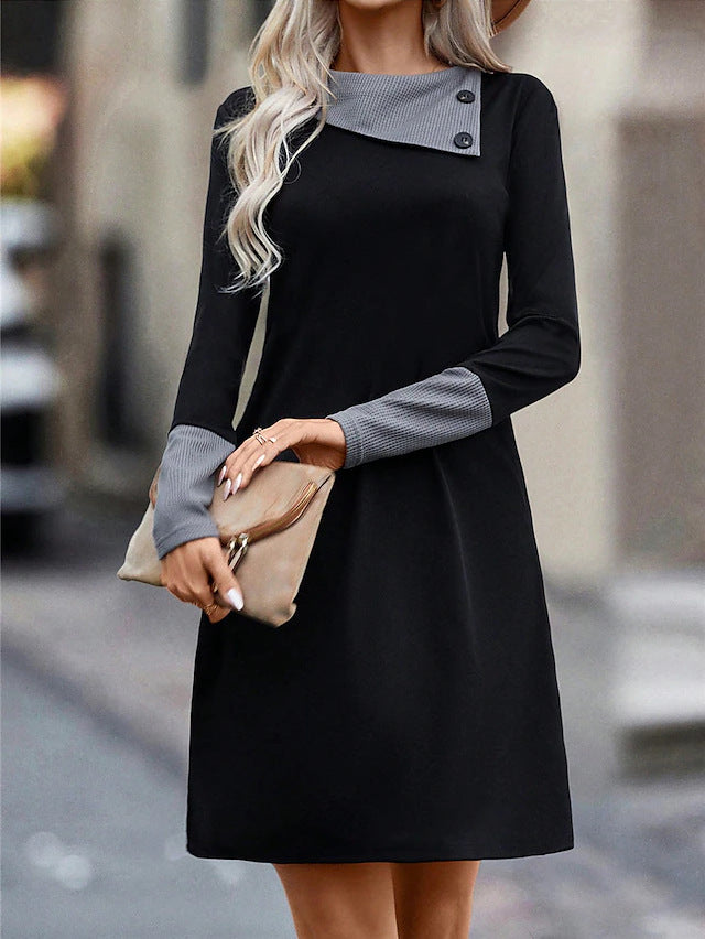 Robe A-ligne pour femmes avec des finitions de manches contrastantes Chic und Stil