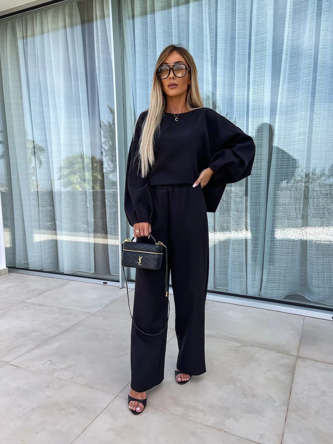 Dames élégant combishort à coupe ample et à manches volumineuses Chic und Stil