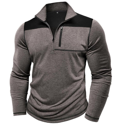Pull over demi-zip sportif pour hommes avec poche poitrine pratique Chic und Stil