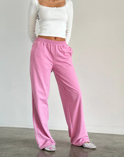 Wide leisure pants for women with side stripes and an elastic waist Chic and Style