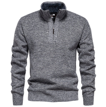 Pull-over zippé pour hommes avec design structuré Chic und Stil