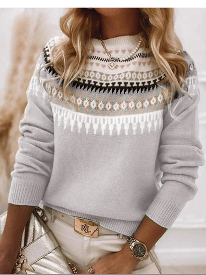 Pull en tricot pour femmes avec motif nordique Chic und Stil