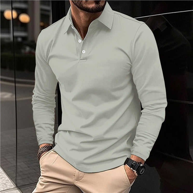 Men's Long Sleeve Polo with Modern Collar and High Quality Cotton Chic and Style