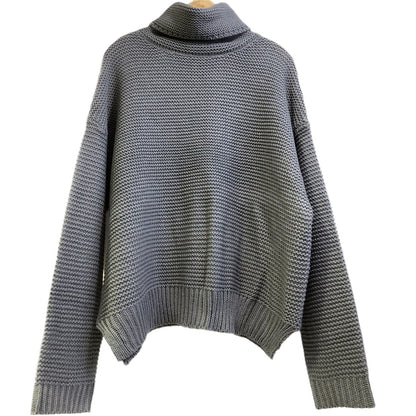 Pull en grosse maille pour femmes avec col montant et manches longues Chic und Still