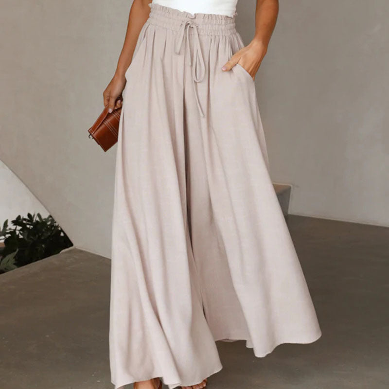 Wide Palazzo pants for women with elastic waist and practical side pockets Chic and Style