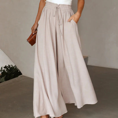 Wide Palazzo pants for women with elastic waist and practical side pockets Chic and Style
