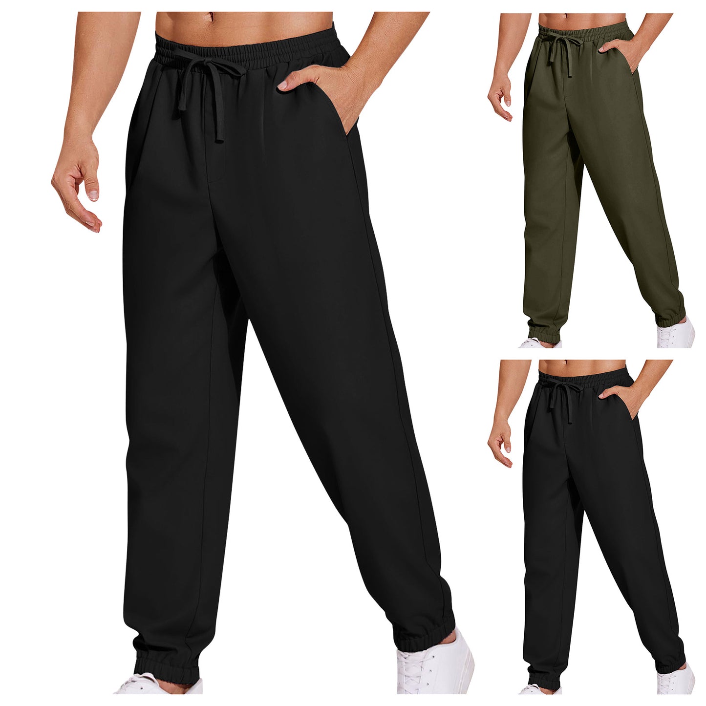 Men's leisure pants with elastic waistband and practical pockets Chic and Style