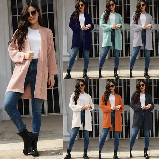 Cardigan en tricot décontracté pour femmes avec poches pratiques et devant ouvert Chic und Stil