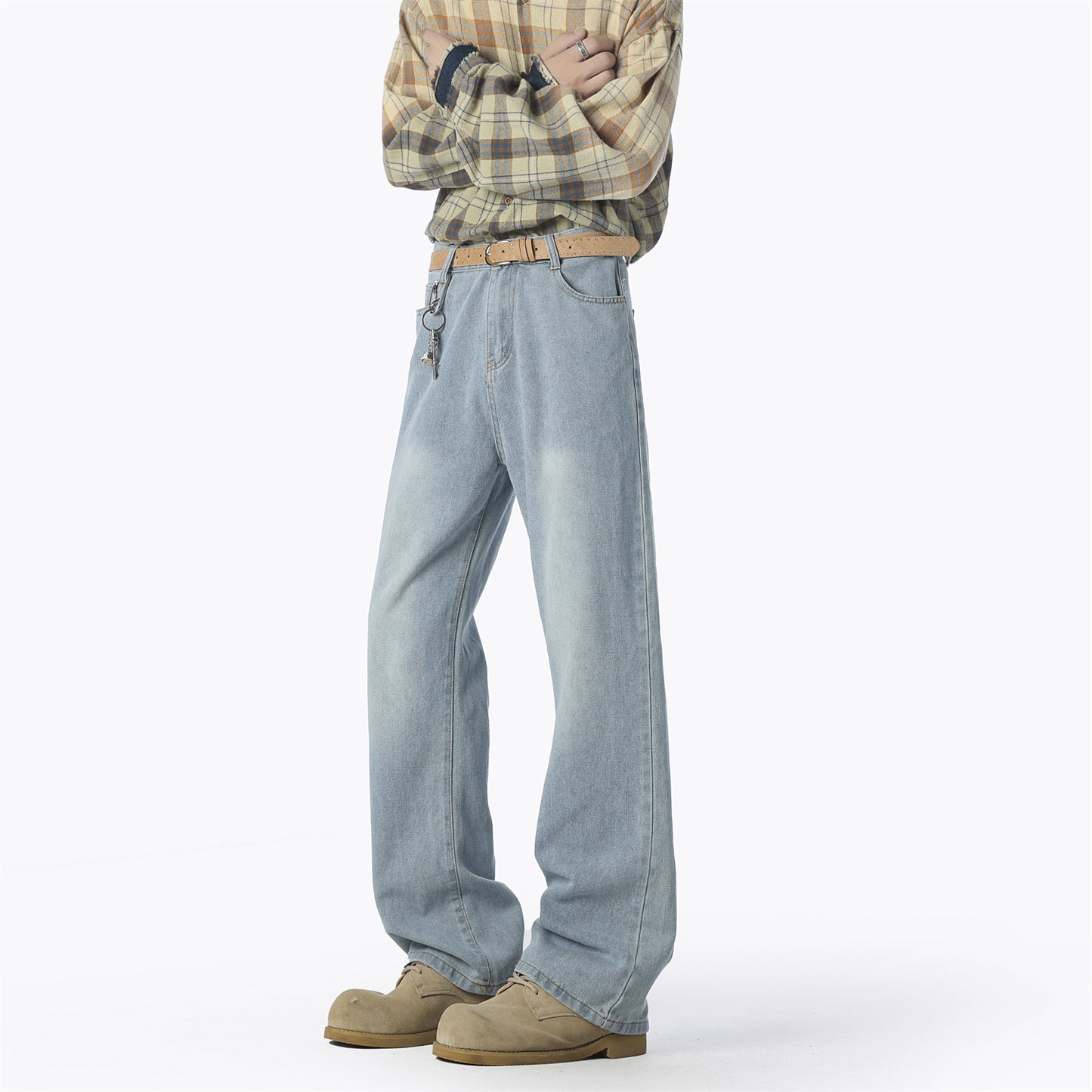 Casual denim pants for men wide cut Chic and Style