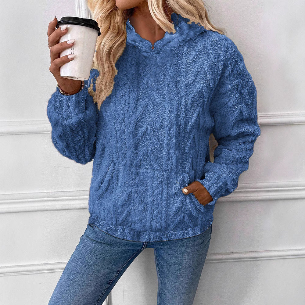 Dames Doux Hoodie avec Poche Kangourou Chic und Stil