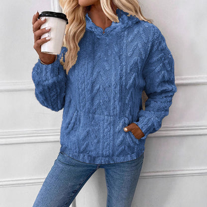 Dames Doux Hoodie avec Poche Kangourou Chic und Stil