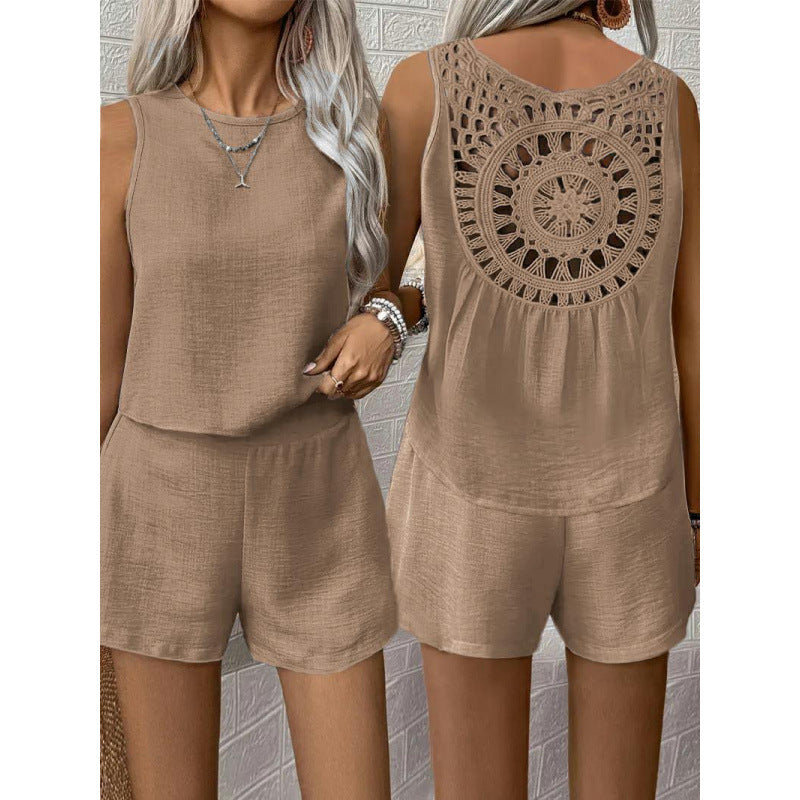 Dames dos en crochet Playsuit Chic und Stil