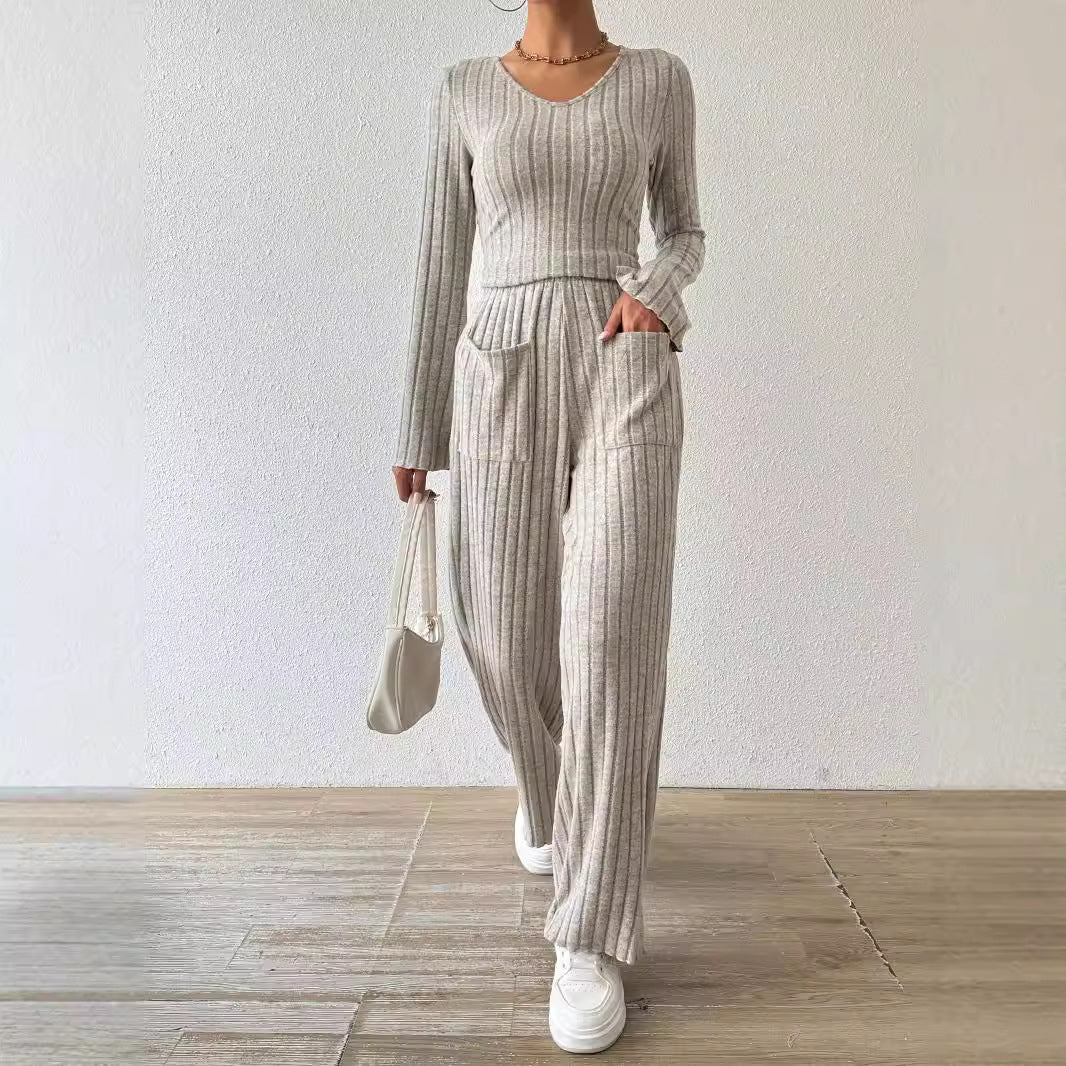 Dames Combinaison en Tricot Décontractée avec Poches Chic und Stil