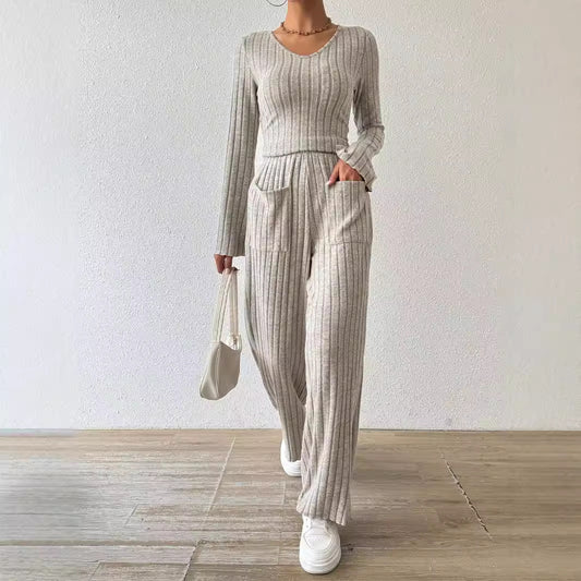 Dames Combinaison en Tricot Décontractée avec Poches Chic und Stil