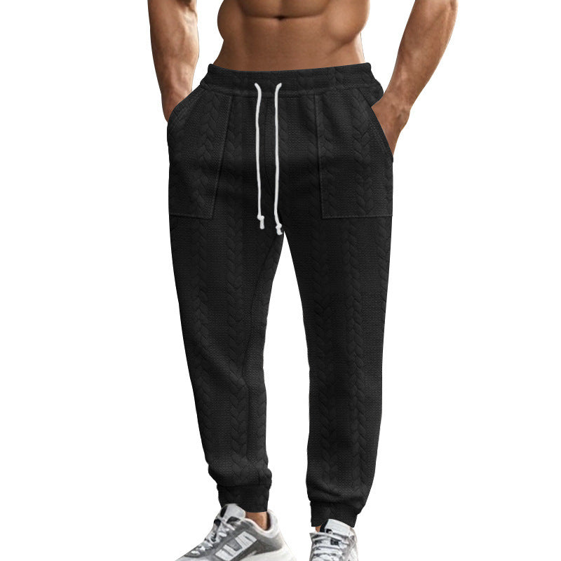 Men's leisure pants made of textured fleece with practical side pockets Chic and Style