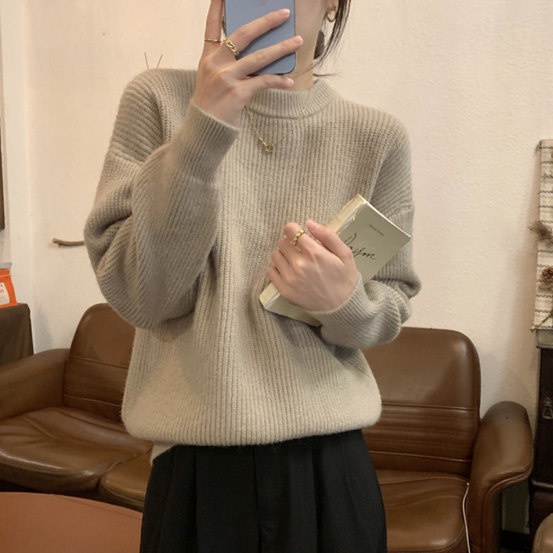 Dames Pull en fine maille élégant avec col haut et coupe décontractée Chic und Stil