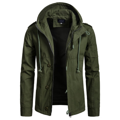 Functional outdoor jacket for men with high collar and practical pockets Chic and Style
