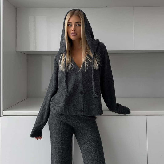 Women's knit loungewear set with oversized cardigan and comfortable pants Chic and Style