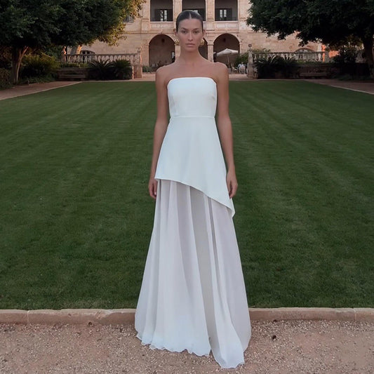 Robe maxi sans manches pour femmes avec fente haute et décolleté choker élégant Chic und Stil