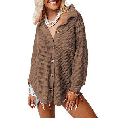 Veste en chemise à carreaux décontractée pour femmes avec patte de boutonnage Chic und Stil