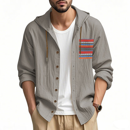 Veste à capuche décontractée pour hommes avec motif coloré et boutons pratiques Chic und Stil