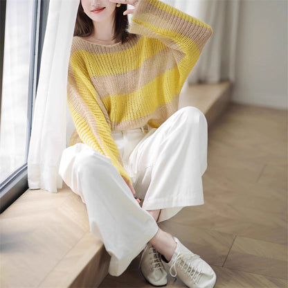 Pull femme décontracté en tricot épais avec motif transparent Chic und Stil