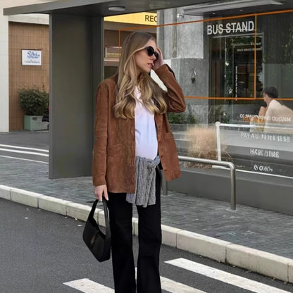 Dames élégante veste en simili cuir Chic und Stil