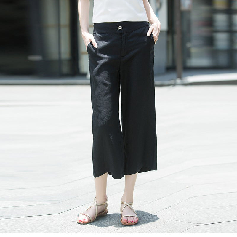 Relaxed wide linen pants for women Chic and Style