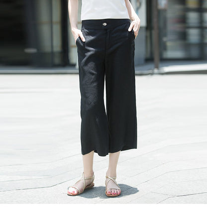 Relaxed wide linen pants for women Chic and Style