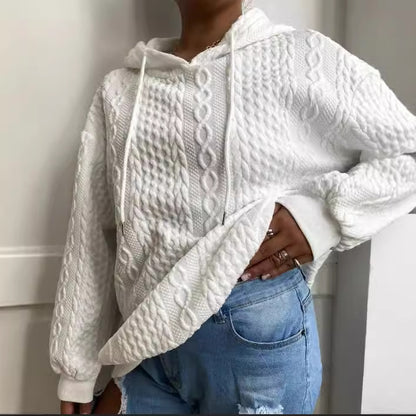 Pull en tricot oversized pour femmes avec effet câble créatif et capuche Chic und Stil