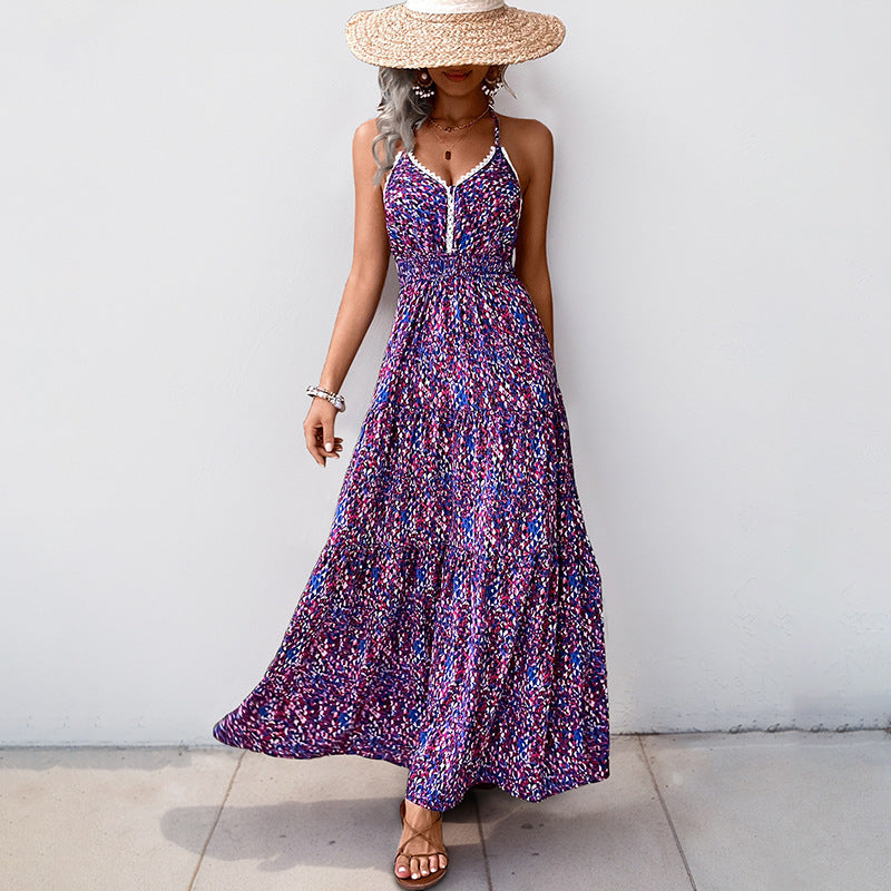 Robe maxi inspirée bohème pour femme avec détail fente Chic und Stil