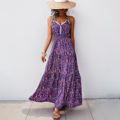 Robe maxi inspirée bohème pour femme avec détail fente Chic und Stil
