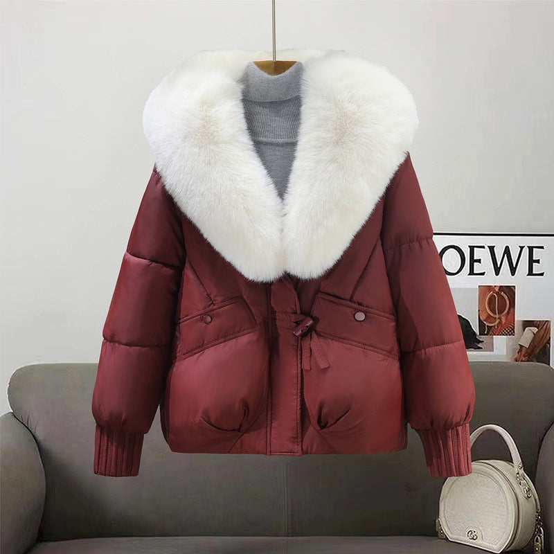 Dames élégante veste d'hiver matelassée avec col en fausse fourrure amovible Chic und Stil