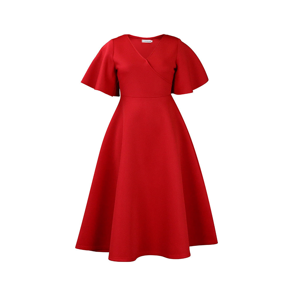 Robe portefeuille pour femmes avec une coupe fluide et des manches volumineuses Chic und Stil