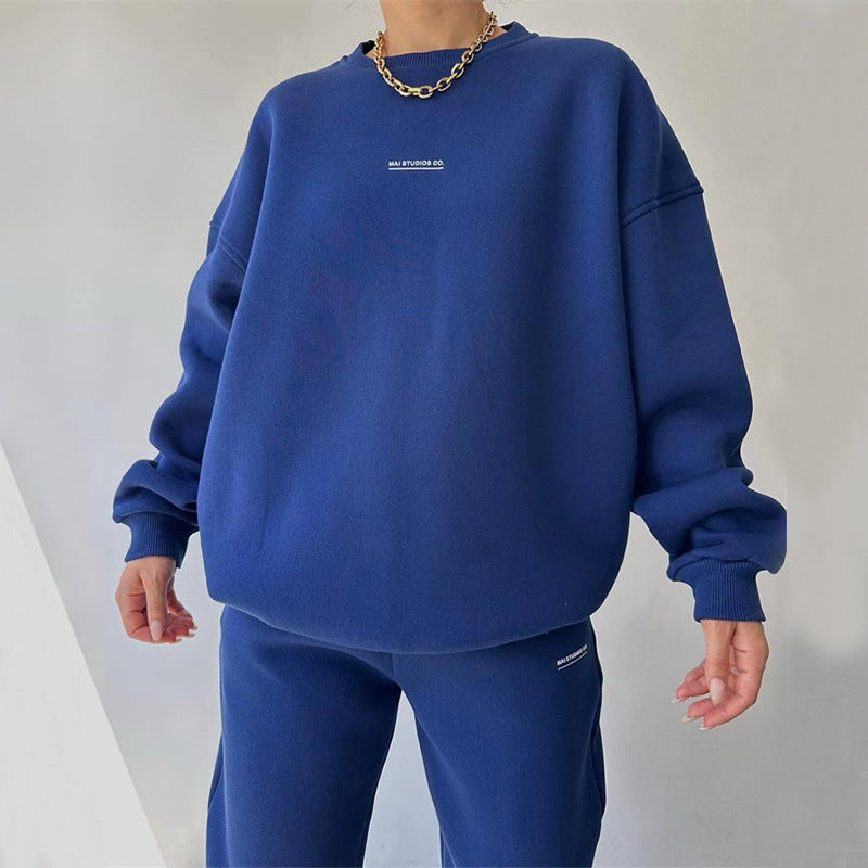 Dames décontracté ensemble de sweat à capuche surdimensionné avec cordon et manches longues Chic und Stil
