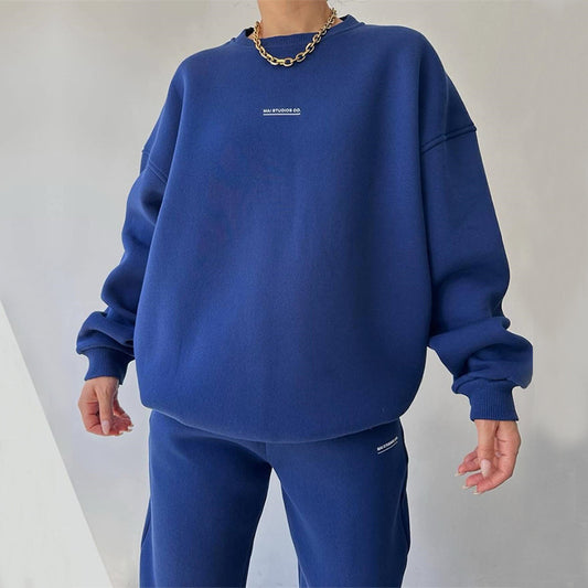 Dames décontracté ensemble de sweat à capuche surdimensionné avec cordon et manches longues Chic und Stil