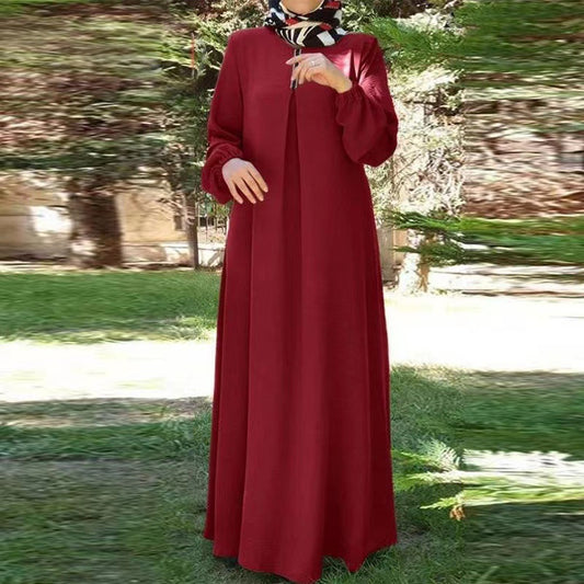 Robe maxi pour femmes avec col montant élégant et manches raglan Chic und Stil