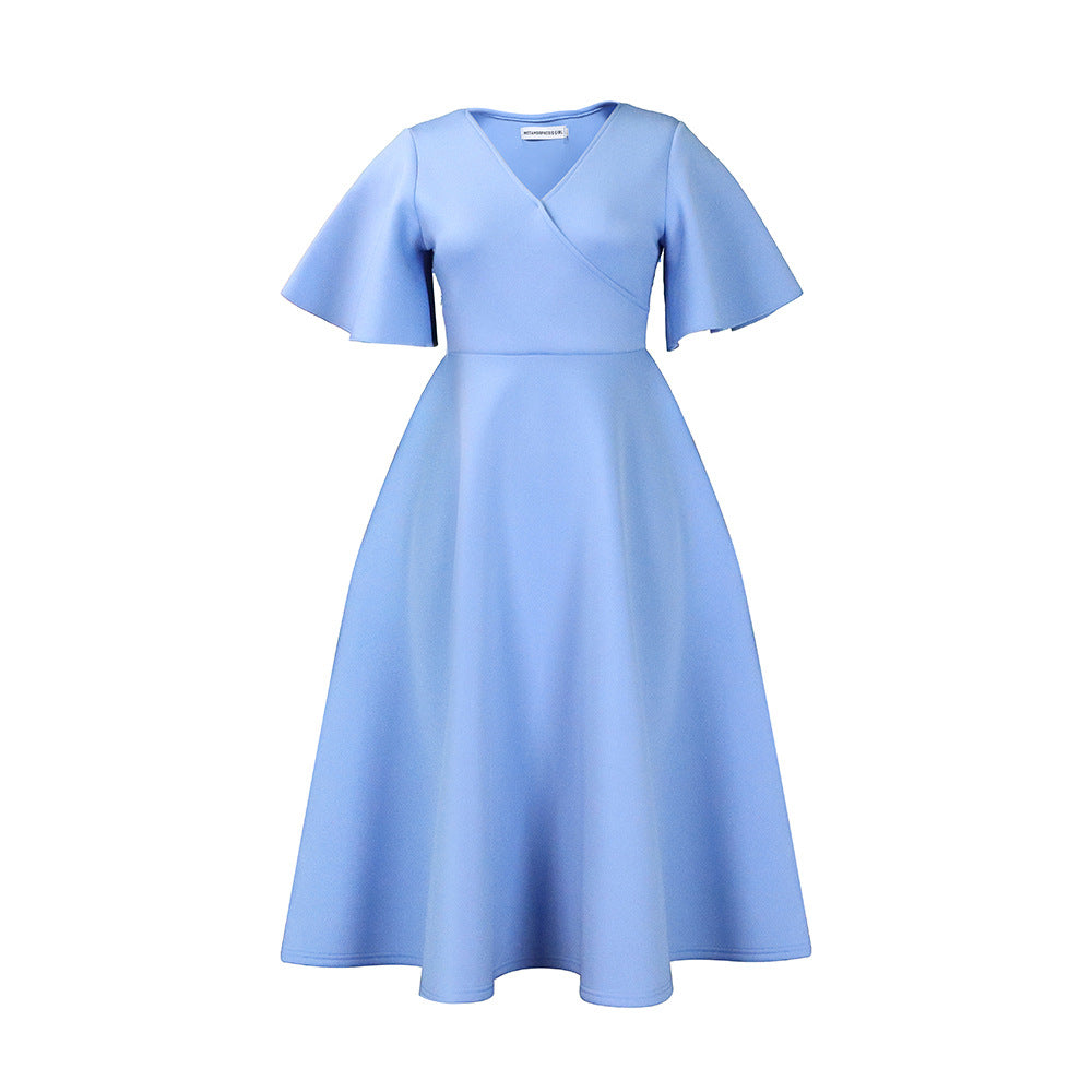 Robe portefeuille pour femmes avec une coupe fluide et des manches volumineuses Chic und Stil