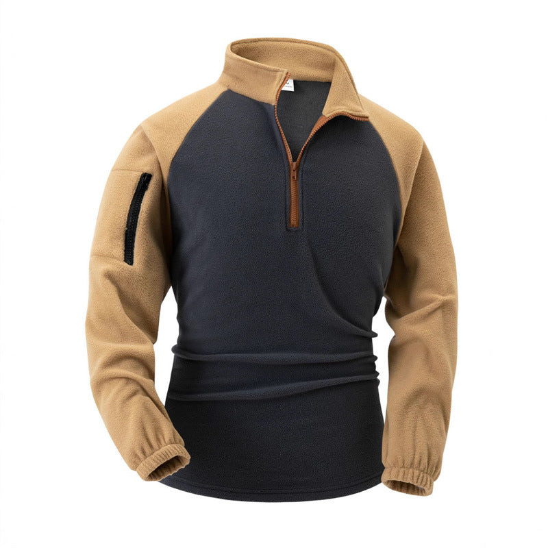 Men's Fleece Pullover with Half-Zip and Functional Pockets Chic and Style