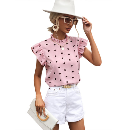 Blouse pour femmes avec motif en cœur et manches à volants Chic und Stil