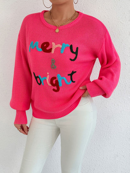 Pull femme en peluche avec inscription matelassée Chic und Stil
