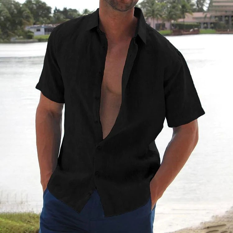 Hommes Léger Décontracté Coupe Ample Chemise à Manches Courtes Chic und Stil