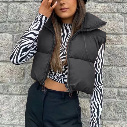 Dames Gilet à la mode avec col haut et coupe flatteuse Chic und Stil