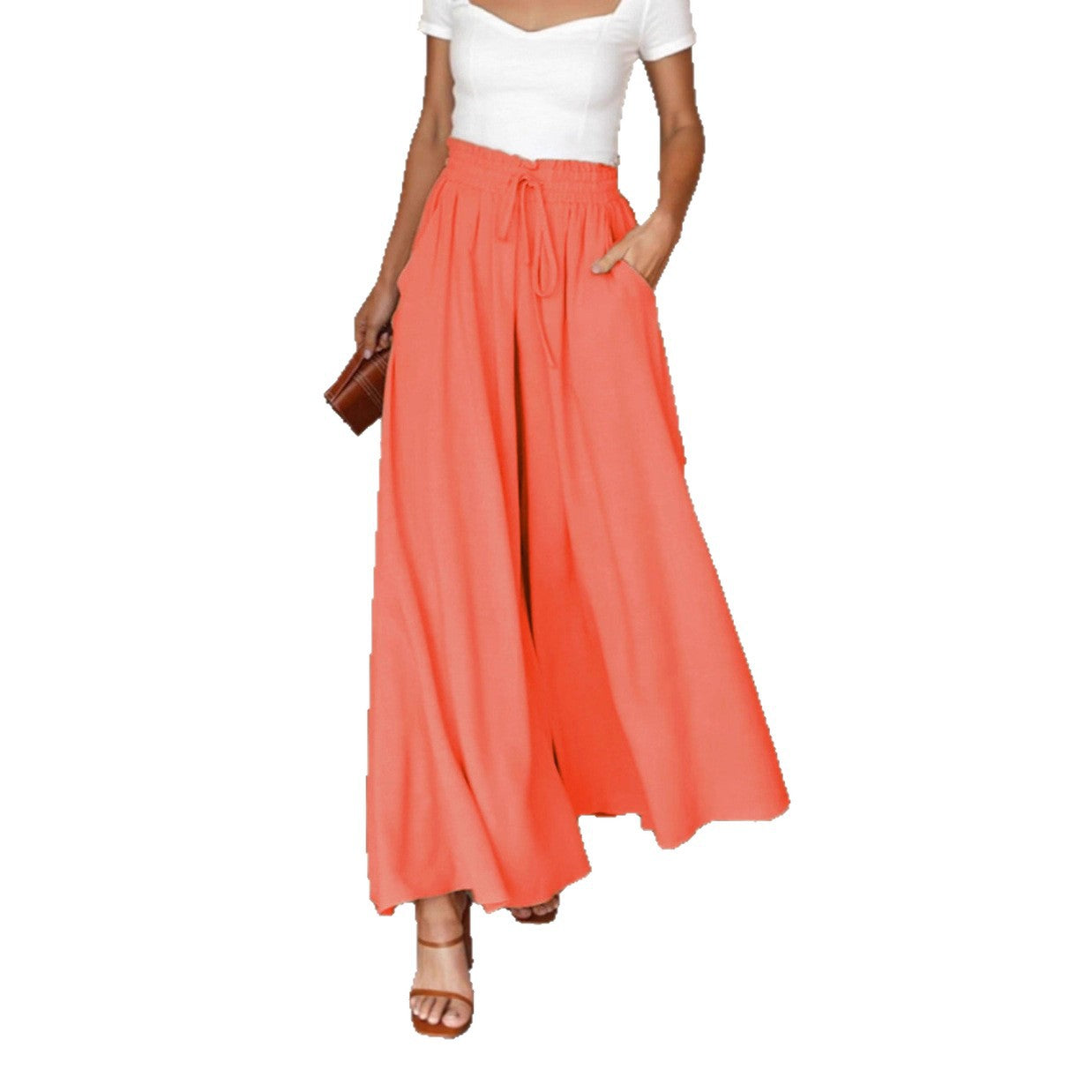 Wide-leg pants for women with elastic waistband and pockets Chic and Style
