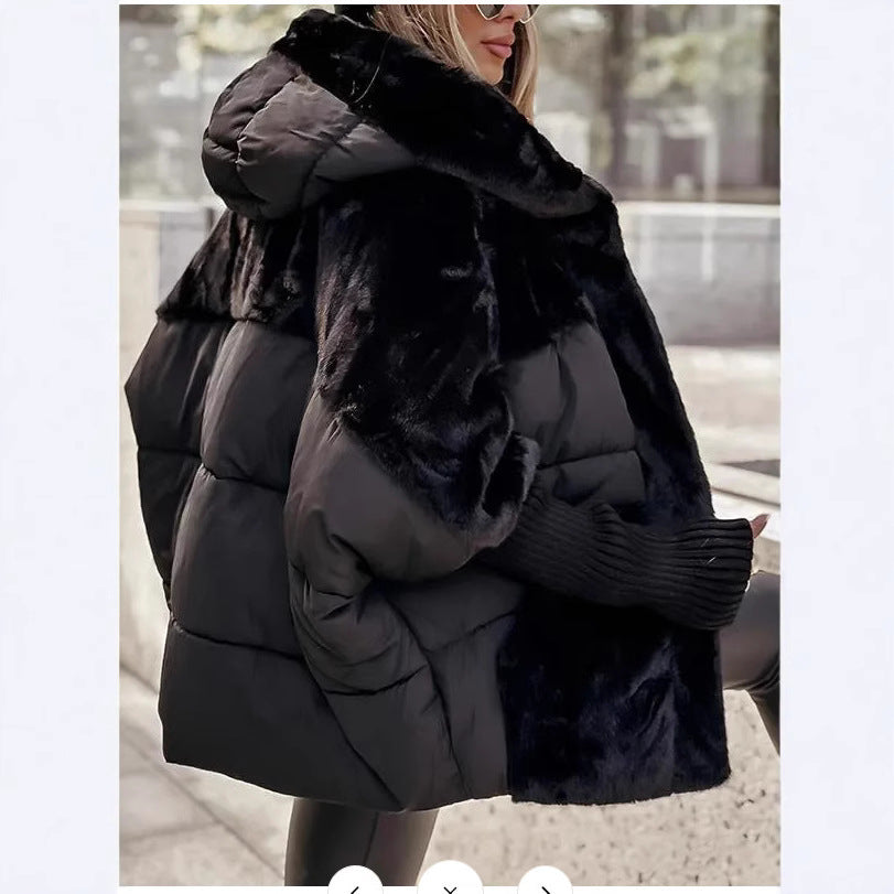 Functional jacket for women with attractive fur elements and hood Chic and Style