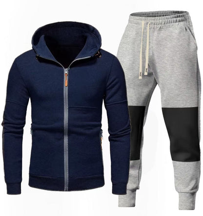 Men's Chic and Stylish Hoodie and Jogging Pants Set with Functional Zip Pockets