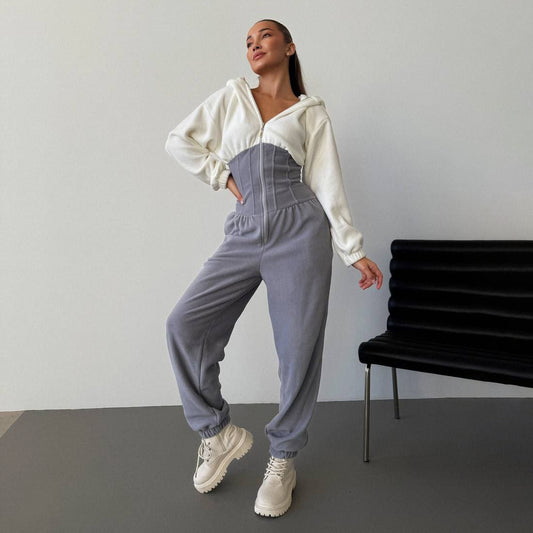 Dames Jumpsuit raffiné avec capuche Chic und Stil